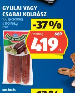 ALDI GYULAI VAGY CSABAI KOLBÁSZ ajánlat