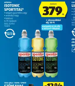 ALDI APENTA+ ISOTONIC SPORTITAL ajánlat