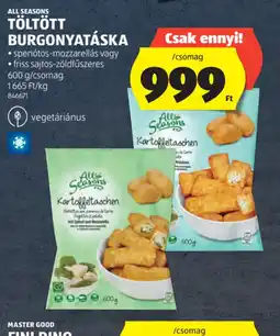 ALDI ALL SEASONS TÖLTÖTT BURGONYATÁSKA ajánlat