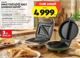 ALDI AMBIANO OMLETTKÉSZÍTŐ VAGY SZENDVICSSÜTŐ ajánlat