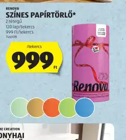 ALDI RENOVA SZÍNES PAPÍRTÖRLŐ ajánlat