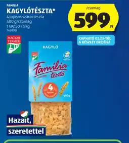 ALDI FAMILIA KAGYLTÉSZTA ajánlat