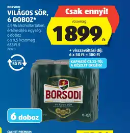ALDI BORSODI VILÁGOS SÖR ajánlat