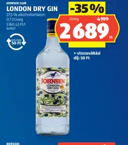 ALDI JOHNSEN LONDON DRY GIN ajánlat