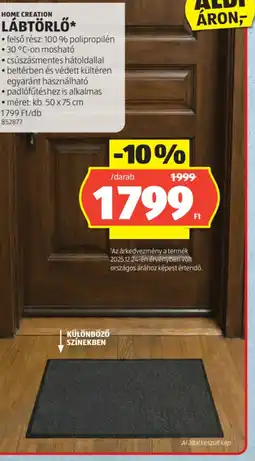 ALDI HOME CREATION LÁBTÖRLŐ ajánlat