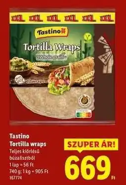 Lidl Tastino Tortilla wraps ajánlat