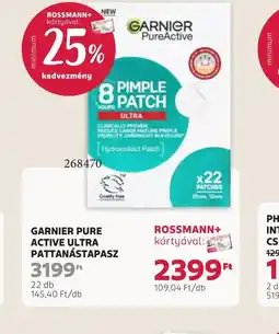Rossmann GARNIER PURE ACTIVE ULTRA PATTANÁSTAPASZ ajánlat
