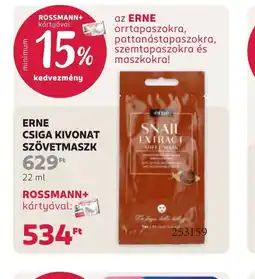 Rossmann ERNE CSIGA KIVONAT SZÖVETMASZK ajánlat
