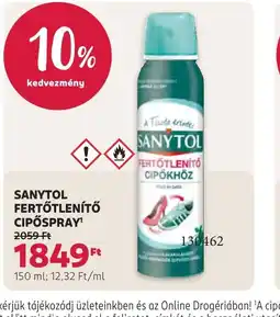 Rossmann SANYTOL FERTŐTLENÍTŐ CIPŐSPRAY ajánlat