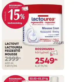 Rossmann LACTOVIT LACTOUREA FESZESÍTŐ MOUSSE ajánlat