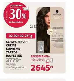 Rossmann SCHWARZKOPF CREME SUPREME HAJFESTÉK ajánlat