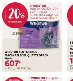 Rossmann WINSTON ALUTASAKOS MACSKAELEDEL QUATTROPACK ajánlat