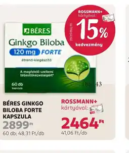 Rossmann BÉRES GINKGO BILOBA FORTE KAPSZULA ajánlat