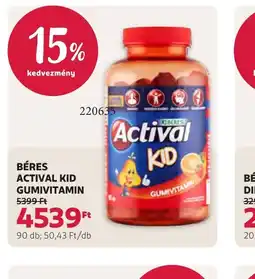 Rossmann BÉRES ACTIVAL KID GUMIVITAMIN ajánlat