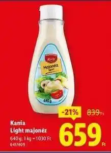 Lidl KANIA Light majonéz ajánlat