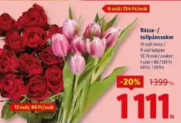 Lidl Rózsa- / tulipáncsokor ajánlat