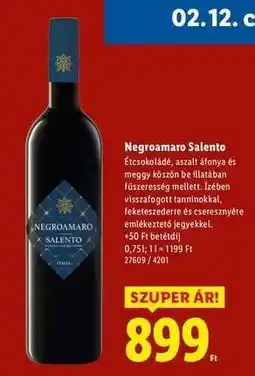 Lidl Negroamaro Salento ajánlat