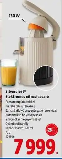 Lidl Silvercrest Elektromos citrusfacsaró ajánlat