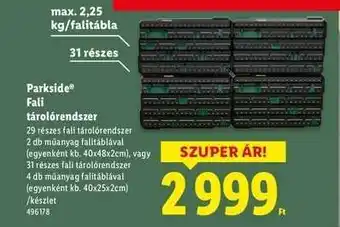 Lidl Parkside Fali tárolórendszer ajánlat