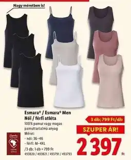 Lidl Esmara / Esmara Men Női / férfi atléta ajánlat