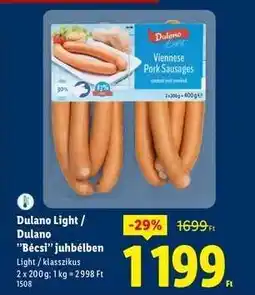 Lidl Dulano Light / Dulano „Bécsi” juhbélben ajánlat