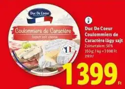 Lidl Duc De Coeur Coulommiers de Caractère lágy sajt ajánlat