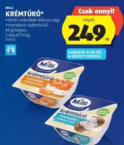 ALDI MILLI Krémtúró ajánlat