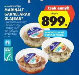 ALDI ALMARE SEAFOOD MARINÁLT GARNÉLARÁK OLAJBAN ajánlat