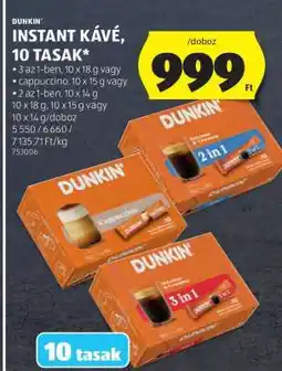 ALDI DUNKIN' Instant Kávé, 10 Tasak ajánlat