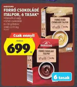 ALDI BARISSIMO FORRÓ CSOKOLÁDÉ ITALPOR, 6 TASAK ajánlat