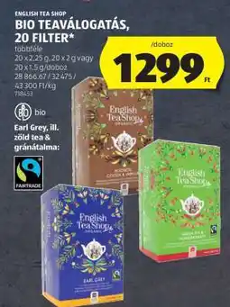ALDI BIO TEAVÁLOGATÁS, 20 FILTER ajánlat