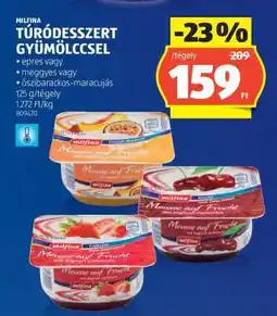 ALDI Milfina Túródesszert Gyümölccsel ajánlat