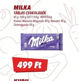 CBA MILKA TÁBLÁS CSOKOLÁDÉ ajánlat