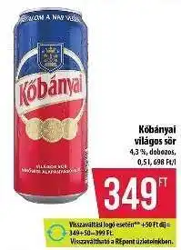 Coop KŐBÁNYAI Világos sör ajánlat