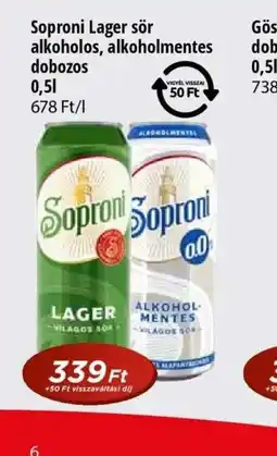 Real Soproni Lager sör ajánlat