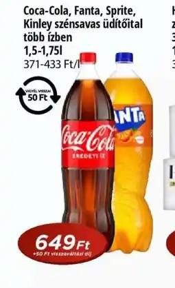 Real Coca-Cola, Fanta, Sprite, Kinley üdítőital ajánlat