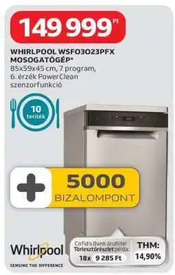 Auchan WHIRLPOOL WSFO3O23PFX MOSOGATÓGÉP ajánlat