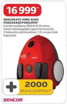 Auchan SENCOR SVC 45RD-EUE3 PORZSÁKOS PORSZÍVÓ ajánlat