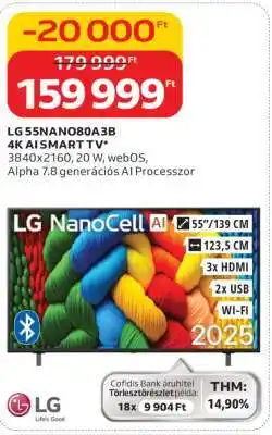 Auchan LG 55NANO80A3B 4K AI SMART TV ajánlat