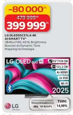 Auchan LG OLED55C51LA 4K AI SMART TV ajánlat