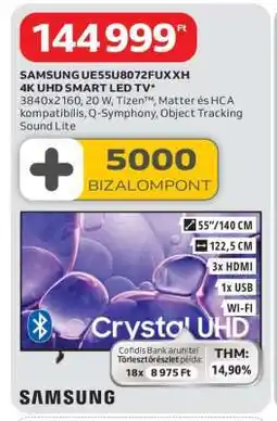 Auchan SAMSUNG UE55U8072FUXXH 4K UHD SMART LED TV ajánlat