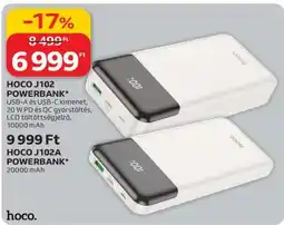 Auchan HOCO J102 POWERBANK ajánlat