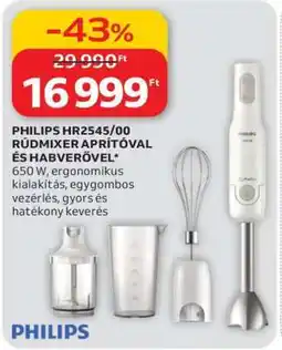 Auchan PHILIPS HR2545/00 Rúdmixer aprítóval és habverővel ajánlat