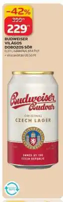 Auchan BUDWEISER VILÁGOS DOBOZOS SÖR ajánlat