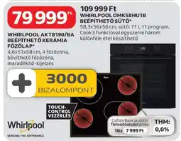 Auchan WHIRLPOOL AKT8190/BA Beépíthető Kerámia Főzőlap ajánlat