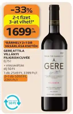 Auchan Gere Attila Villányi Filigrán Cuvée ajánlat