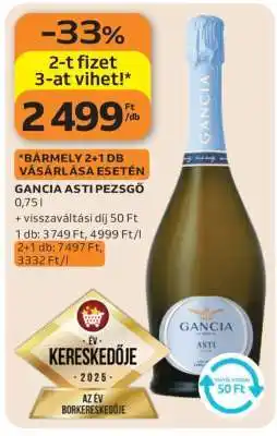 Auchan Gancia Asti pezsgő ajánlat