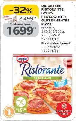Auchan Dr. Oetker Ristorante gyorsfagyasztott, gluténmentes pizza ajánlat