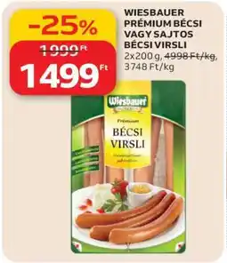 Auchan Wiesbauer Prémium Bécsi vagy Sajtos Bécsi Virsli ajánlat