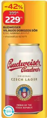 Auchan BUDWEISER VILÁGOS DOBOZOS SÖR ajánlat
